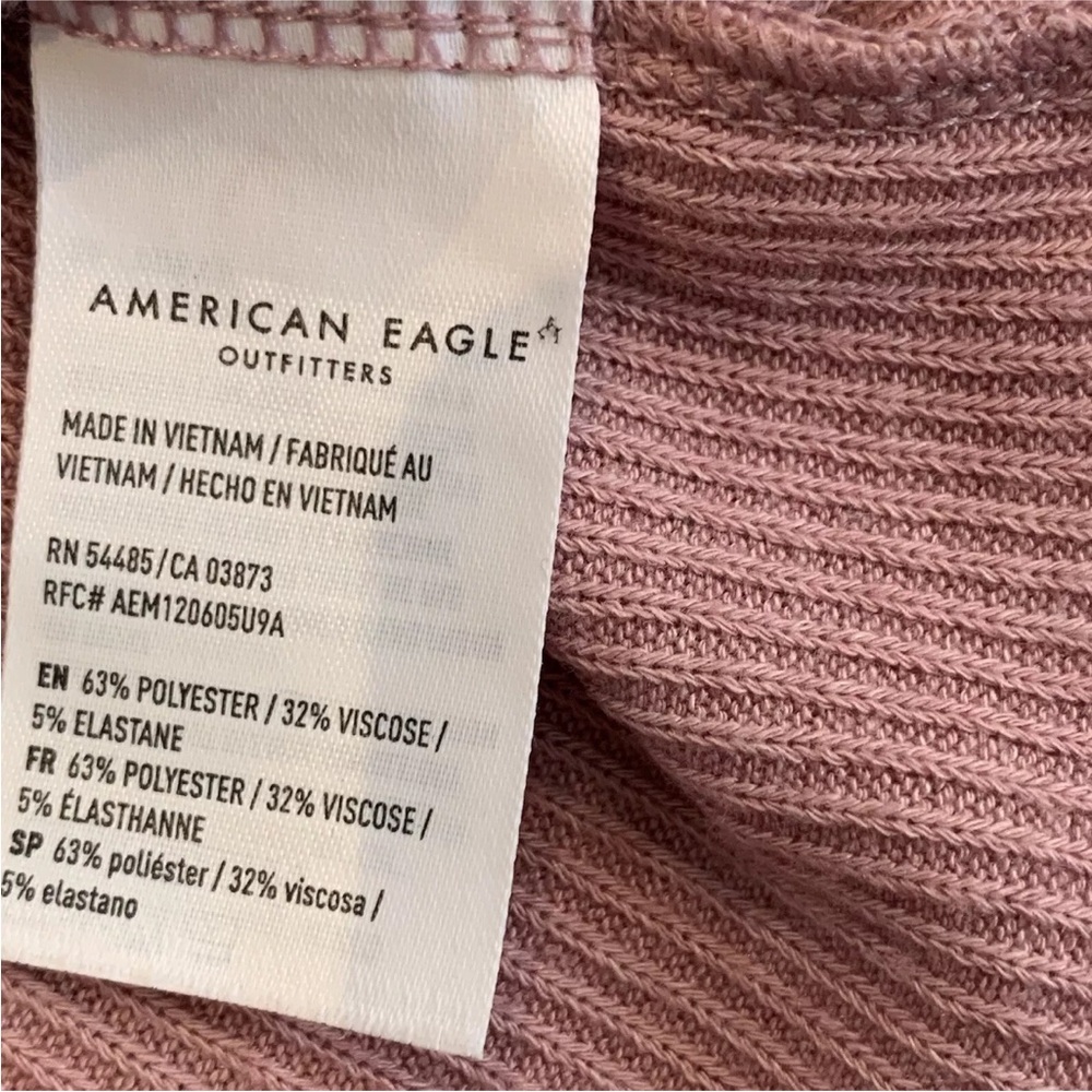 American Eagle | Soft Ribbed Short Sleeve Button Top - Picture 3 of 3
